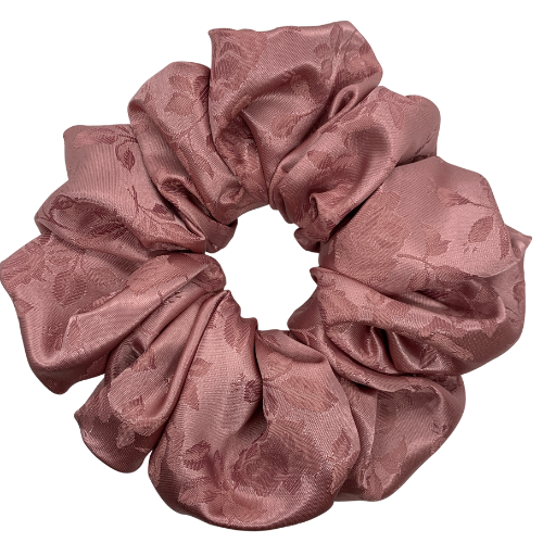 Satin Mauve Floral Oversized Scrunchie