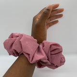 Swiss Dot Mauve Oversized Scrunchie