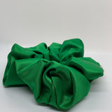 Green Satin Oversized Scrunchie