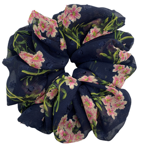 Swiss Dot Floral Oversized Scrunchie