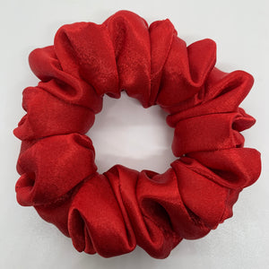 Deep Red Satin Scrunchie