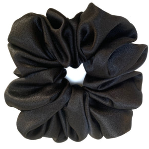 Black Satin Oversized Scrunchie