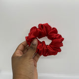 Deep Red Satin Scrunchie