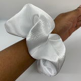 White Satin Oversized Scrunchie